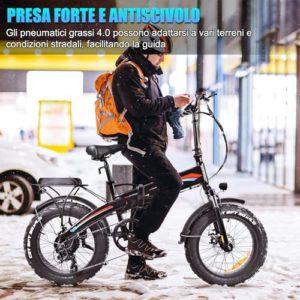 KAISDA Bicicletta Elettrica Pieghevole,Bici Elettrica 20"×4.0" Fat Tire Bicicletta Elettrica da 48V 15Ah Batteria Rimovibile,Cambio Shimano a 7 Velocità,App,Display LCD da per Ogni Terreno,Nero&Blu - immagine 6