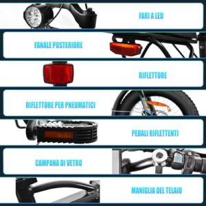 KAISDA Bicicletta Elettrica Pieghevole,Bici Elettrica 20"×4.0" Fat Tire Bicicletta Elettrica da 48V 15Ah Batteria Rimovibile,Cambio Shimano a 7 Velocità,App,Display LCD da per Ogni Terreno,Nero&Blu - immagine 7