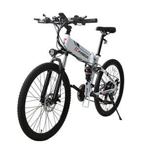 KAISDA K1 Bicicletta Elettrica Pieghevole da 26 Pollici con Batteria Rimovibile 48V 104AH con Fari Super Luminosi Mountain Bike Elettrica Shimano 21 Velocita con Strumento LCD White 0 KAISDA K1 Bicicletta Elettrica Pieghevole da 26 Pollici con Batteria Rimovibile 48V 10.4AH con Fari Super Luminosi Mountain Bike Elettrica Shimano 21 Velocità con Strumento LCD (White)