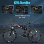 KAISDA K1 Bicicletta Elettrica Pieghevole da 26 Pollici con Batteria Rimovibile 48V 10.4AH con Fari Super Luminosi Mountain Bike Elettrica Shimano 21 Velocità con Strumento LCD (White) 22 KAISDA K1 Bicicletta Elettrica Pieghevole da 26 Pollici con Batteria Rimovibile 48V 104AH con Fari Super Luminosi Mountain Bike Elettrica Shimano 21 Velocita con Strumento LCD White 0 5 KAISDA K1 Bicicletta Elettrica Pieghevole da 26 Pollici con Batteria Rimovibile 48V 10.4AH con Fari Super Luminosi Mountain Bike Elettrica Shimano 21 Velocità con Strumento LCD (White)