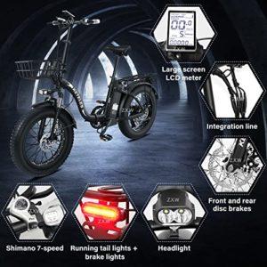 KETELES Fat Bike Bicicletta Elettrica Pieghevole, 20" Bici Elettrice con Pedalata Assistita, City Bike con 48V/18A Batteria Rimovibile, Hydraulic Disc Brake,per Uomo Donna 12 KETELES Fat Bike Bicicletta Elettrica Pieghevole, 20" Bici Elettrice con Pedalata Assistita, City Bike con 48V/18A Batteria Rimovibile, Hydraulic Disc Brake,per Uomo Donna - immagine 5