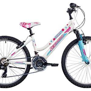 Legnano Seahorse, MTB 24 Pollici Ragazza, Bianco e Azzurro, Taglia Unica