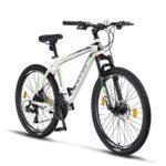 Licorne Bike Mountain bike Diamond in alluminio bicicletta per adolescenti uomini e donne cambio a 21 marce freno a disco forcella anteriore regolabile 26 pollici bianco 0 Licorne Bike - Mountain bike Diamond in alluminio, bicicletta per adolescenti, uomini e donne, cambio a 21 marce, freno a disco, forcella anteriore regolabile (26 pollici, bianco)