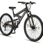 Licorne Bike Strong 2D Premium Mountain Bike Bicicletta per ragazzi ragazze donne e uomini Freno a disco anteriore e posteriore 21 marce Sospensione completa nerolime 2900 0 Licorne Bike Strong 2D Premium Mountain Bike Bicicletta per ragazzi, ragazze, donne e uomini – Freno a disco anteriore e posteriore – 21 marce – Sospensione completa (nero/lime, 29.00)
