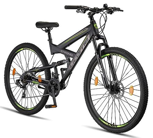 Licorne Bike Strong 2D Premium Mountain Bike Bicicletta per ragazzi ragazze donne e uomini Freno a disco anteriore e posteriore 21 marce Sospensione completa nerolime 2900 0 Prodotti