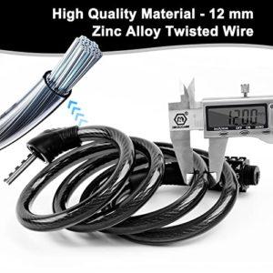 Lucchetto Bici Combinazione,Catena Bicicletta Antifurto 120cm x 12mm Livello di Sicurezza Alto,Lucchetto Bicicletta con Codice Intelligente a 5 Cifre per Bicicletta MTB Monopattino Elettrico - immagine 4