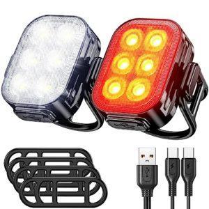 Luci per Bicicletta LED 46 Modalita Luce Bici Anteriore e Posteriore Fanali Bici Kit Ricaricabili Tramite USB C IPX65 Impermeabile Fari per Bici Luci MTB Bici da Corsa per Uomini Donne Bambini 0 Luci per Bicicletta LED, 4/6 Modalità Luce Bici Anteriore e Posteriore, Fanali Bici Kit Ricaricabili Tramite USB-C, IPX65 Impermeabile Fari per Bici, Luci MTB & Bici da Corsa per Uomini Donne Bambini