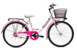 MADICKS Bicicletta Bambina Ragazza da Passeggio Misura 24 Bici con Cestino Floreale Bianco Rosa Fluo 0 MADICKS Bicicletta Bambina Ragazza da Passeggio Misura 24 Bici con Cestino Floreale Bianco Rosa Fluo