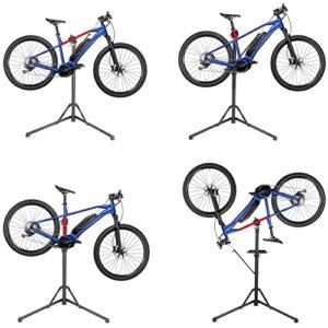 MONZANA® Cavaletto per Biciclette Pieghevole Capacità 50 kg Asta Regolabile Ripiano per Attrezzi Riparazioni E-Bike - immagine 6