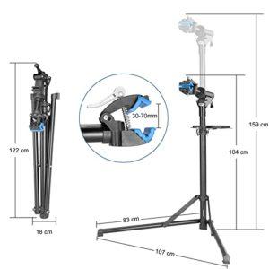 MONZANA® Cavaletto per Biciclette Pieghevole Capacità 50 kg Asta Regolabile Ripiano per Attrezzi Riparazioni E-Bike - immagine 8