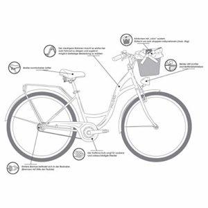 Milord. Comfort bicicletta con supporto posteriore, bicicletta olandese da donna, 1 marcia, bianco, 26 pollici - immagine 4