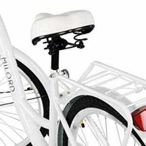 Milord. Comfort bicicletta con supporto posteriore, bicicletta olandese da donna, 1 marcia, bianco, 26 pollici - immagine 6