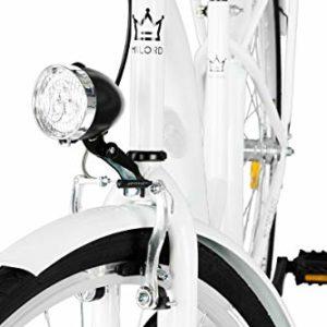 Milord. Comfort bicicletta con supporto posteriore, bicicletta olandese da donna, 1 marcia, bianco, 26 pollici - immagine 7