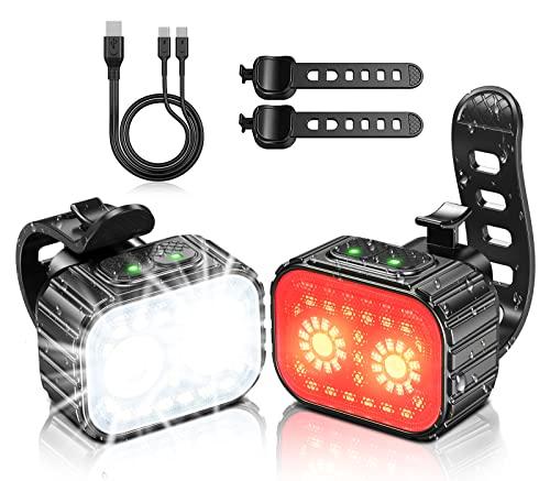 Mohard Luci Bicicletta LED USB Ricaricabili 812 Modalita Luci Bici per Allaperto Ultra Luminose Impermeabile IPX6 Luce Bici Anteriore e Posteriore 58 Ore di Funzionamento Cinghia Estensibile 0 Mohard Luci Bicicletta LED, USB Ricaricabili & 8+12 Modalità Luci Bici per All'aperto, Ultra Luminose & Impermeabile IPX6 Luce Bici Anteriore e Posteriore, 58 Ore di Funzionamento, Cinghia Estensibile