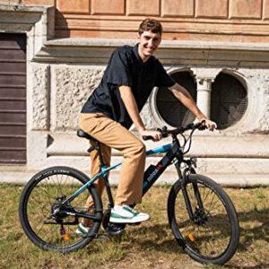 Nilox, E-Bike X6 SE, Mountain Bike con Pedalata Assistita, 90 km Autonomia, Freni a Disco Tektro, Cambio Shimano da 21 Velocità, Ruote 27.5” x 2.10”, Batteria Removibile da 36 V 13 Ah, Motore da 250 W - immagine 3