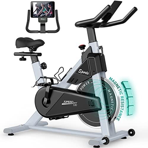 PASYOU Cyclette magnetica con resistenza regolabile per bici da casa palestraciclo indoor palestra a casa Trasmissione a cinghia con display RPM e supporto per iPad Capacita di peso 150 kg 0 PASYOU Cyclette magnetica con resistenza regolabile per bici da casa, palestra/ciclo indoor palestra a casa Trasmissione a cinghia con display RPM e supporto per iPad - Capacità di peso 150 kg