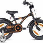 Prometheus Bicicletta per bambini da 14 pollici con ruote di supporto a partire dai 4 anni in su 14 pollici modello BMX colore nero arancione opaco 0 0 Prometheus - Bicicletta per bambini da 14 pollici, con ruote di supporto a partire dai 4 anni in su, 14 pollici, modello BMX, colore nero, arancione opaco