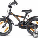 Prometheus Bicicletta per bambini da 14 pollici con ruote di supporto a partire dai 4 anni in su 14 pollici modello BMX colore nero arancione opaco 0 3 Prometheus - Bicicletta per bambini da 14 pollici, con ruote di supporto a partire dai 4 anni in su, 14 pollici, modello BMX, colore nero, arancione opaco