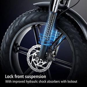 R7PRO - Mountain bike elettrica pieghevole, 20 * 4.0'' con pneumatici grassi, bici elettrica da 48 V 16 Ah, batteria rimovibile, display LCD, Shimano a 8 velocità (grigio) 13 R7PRO - Mountain bike elettrica pieghevole, 20 * 4.0'' con pneumatici grassi, bici elettrica da 48 V 16 Ah, batteria rimovibile, display LCD, Shimano a 8 velocità (grigio) - immagine 6