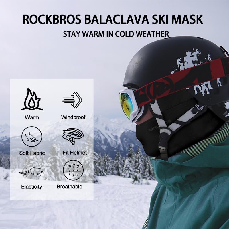 ROCKBROS-Passamontagna-Moto-Invernale-Termico-con-Pile-Balaclava-Sottocasco-Caldo-Multifunzionale-per-Ciclismo-Sci-Antivento-Traspirante-Unisex-Taglia-Unica-Logo-Riflettente-Nero-0-2