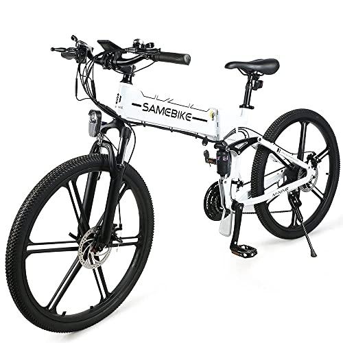 SAMEBIKE Bici Elettrica Per Adulti Da 26 Pollici Bici Elettrica Da Citta Pieghevole Batteria Rimovibile Da 48V 104AH125AH Da Montagna Shimano a 21 Velocita LO26 Ruota Integrata Bianca 0 SAMEBIKE Bici Elettrica Per Adulti Da 26 Pollici Bici Elettrica Da Città Pieghevole, Batteria Rimovibile Da 48V 10.4AH/12.5AH, Da Montagna Shimano a 21 Velocità, LO26 Ruota Integrata Bianca