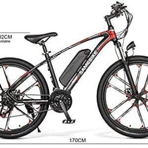 SAMEBIKE Bicicletta Elettrica 26 "Mountain Bike Ebike 48V Batteria Pedal Assist Bicicletta Elettrica Città Adulta, bianco 9 SAMEBIKE Bicicletta Elettrica 26 "Mountain Bike Ebike 48V Batteria Pedal Assist Bicicletta Elettrica Città Adulta, bianco - immagine 3