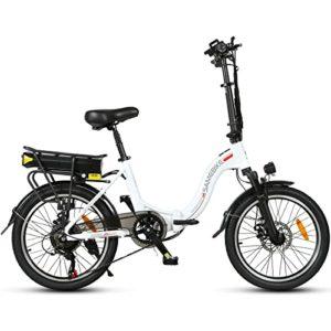 SAMEBIKE Bicicletta Elettrica per Adulti 20'',Pieghevole Bici Elettrica con Pedalata Assistita,City E-bike Unisex Adulto,Batteria Rimovibile 36V12AH,Bici Elettriche per Shimano 7 Velocità Uomo/Donna - immagine 3