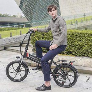 SAMEBIKE Bicicletta Elettrica per Adulti 20'',Pieghevole Bici con Pedalata Assistita,City E-bike Unisex Adulto Batteria Rimovibile 48V10.4AH,Bici per Shimano 7 Velocità Uomo/Donna, 20lvxd30-nero - immagine 8