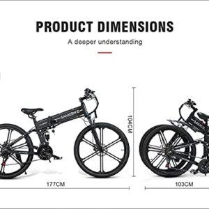 SAMEBIKE Bicicletta Elettrica per Adulti 26'',Bici Elettrica con Pedalata Assistita,City E-bike Unisex Adulto,Batteria Rimovibile 48V10.4AH/12.5AH,Bici Elettriche per Shimano 21 Velocità - immagine 3