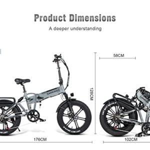 SAMEBIKE Fat Tire Bicicletta elettrica Bicicletta elettrica Mountain Beach Snow Ebike 20 pollici per adulti - immagine 8