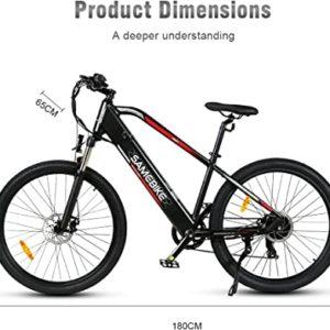 SAMEBIKE Mountain Bici Elettrica 27, 5 pollici 48V10.4AH Batteria Rimovibile Pedalata Assistita Mountain Bicicletta Elettrica Display a colori TFT Urbana EBike Adulti, Nero - immagine 3