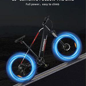 SAMEBIKE Mountain Bici Elettrica 27, 5 pollici 48V10.4AH Batteria Rimovibile Pedalata Assistita Mountain Bicicletta Elettrica Display a colori TFT Urbana EBike Adulti, Nero - immagine 4