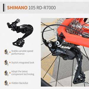 SAVADECK Bici da corsa carbonio, HERD6.0 700C bici da strada T800 Completamente carbonio con Shimano 105 R7000 22 velocità e Fizik Sella Leggera Bicicletta uomo donna 14 SAVADECK Bici da corsa carbonio, HERD6.0 700C bici da strada T800 Completamente carbonio con Shimano 105 R7000 22 velocità e Fizik Sella Leggera Bicicletta uomo donna - immagine 7