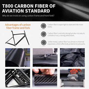 SAVADECK Bici da corse carbonio, Warwind5.0 700C bici da strada T800 Telaio Forcella e Reggisella in Carbonio con Shimano 105 R7000 22 velocità Ultraleggere bicicletta per uomo donna - immagine 3