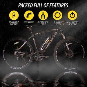 Swifty AT650, Mountain Bike with Battery on Frame Unisex-Adult, Nero/Giallo, Taglia Unica 10 Swifty AT650, Mountain Bike with Battery on Frame Unisex-Adult, Nero/Giallo, Taglia Unica - immagine 6