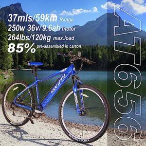 Swifty AT656, Mountain Bike with Battery Semi intergrated Into The Frame Unisex-Adult, Blu, Taglia Unica 12 Swifty AT656, Mountain Bike with Battery Semi intergrated Into The Frame Unisex-Adult, Blu, Taglia Unica - immagine 6