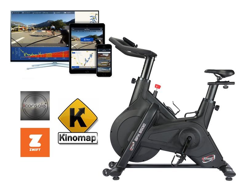 TECNOFIT-Enerfit-Spin-Bike-Magnetica-SPX-9500-con-App-I-console-kinomap-Zwift-integrata-Volano-da-25-kg-0-0