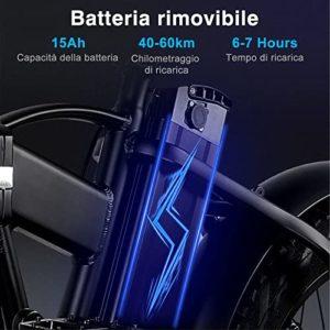 TODIMART Bicicletta Elettrica Pieghevole Fat Tire 20"* 4" Con Batteria 48V15Ah, Bicicletta Da Montagna Da Città A Lungo Raggio 12 TODIMART Bicicletta Elettrica Pieghevole Fat Tire 20"* 4" Con Batteria 48V15Ah, Bicicletta Da Montagna Da Città A Lungo Raggio - immagine 5