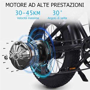 TODIMART Bicicletta Elettrica Pieghevole Fat Tire 20"* 4" Con Batteria Agli Ioni Di Litio Da 48V15Ah, Bicicletta Da Montagna Da Città A Lungo Raggio - immagine 3