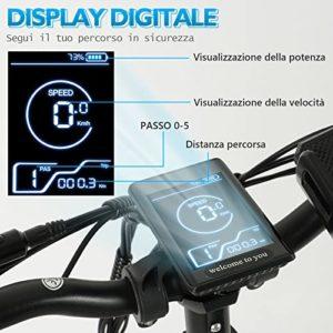 TODIMART Bicicletta Elettrica Pieghevole Fat Tire 20"* 4" Con Batteria Agli Ioni Di Litio Da 48V15Ah, Bicicletta Da Montagna Da Città A Lungo Raggio - immagine 4