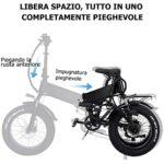 TODIMART Bicicletta Elettrica Pieghevole Fat Tire 20 4 Con Batteria Agli Ioni Di Litio Da 48V15Ah Bicicletta Da Montagna Da Citta A Lungo Raggio 0 4 TODIMART Bicicletta Elettrica Pieghevole Fat Tire 20"* 4" Con Batteria Agli Ioni Di Litio Da 48V15Ah, Bicicletta Da Montagna Da Città A Lungo Raggio