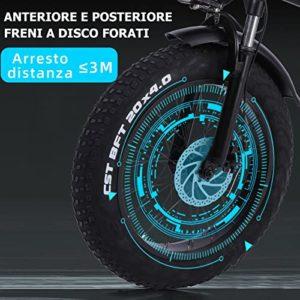 TODIMART Bicicletta Elettrica Pieghevole Fat Tire 20"* 4" Con Batteria Agli Ioni Di Litio Da 48V15Ah, Bicicletta Da Montagna Da Città A Lungo Raggio - immagine 8