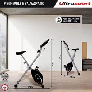 Ultrasport F-Bike, Bicicletta Trainer, Cyclette pieghevole, misurazione pulsazioni, 8 livelli resistenza, Argento/Nero 11 Ultrasport F-Bike, Bicicletta Trainer, Cyclette pieghevole, misurazione pulsazioni, 8 livelli resistenza, Argento/Nero - immagine 4