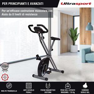 Ultrasport F-Bike, Bicicletta Trainer, Cyclette pieghevole, misurazione pulsazioni, 8 livelli resistenza, Argento/Nero 12 Ultrasport F-Bike, Bicicletta Trainer, Cyclette pieghevole, misurazione pulsazioni, 8 livelli resistenza, Argento/Nero - immagine 5