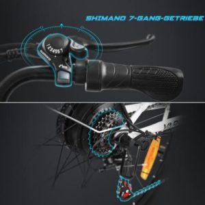 VARUN Bicicletta Elettrica 26” Bici Elettrica Adulto City E-bike con Li-Batteria 36V/10,4Ah,Motore 250W,Shimano 7 velocità, ebike Pedalata Assistita - immagine 6