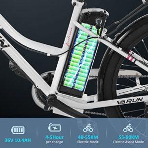 VARUN Bicicletta Elettrica 26” Bici Elettrica Adulto City E-bike con Li-Batteria 36V/10,4Ah,Motore 250W,Shimano 7 velocità, ebike Pedalata Assistita - immagine 5