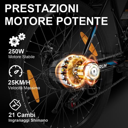 VARUN Bicicletta Elettrica da 24 Pollici Mountain Bike per Uomini e Donne con 3 Modalita di guida Motore da 250W 0 0 Prodotti