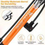 VFANDV Pompa da terra per bicicletta con manometro 160 PSI per bicicletta in lega di alluminio con pompa per palloncini 0 1 VFANDV Pompa da terra per bicicletta con manometro, 160 PSI per bicicletta, in lega di alluminio, con pompa per palloncini