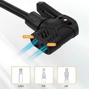 VFANDV Pompa da terra per bicicletta con manometro, 160 PSI per bicicletta, in lega di alluminio, con pompa per palloncini - immagine 6