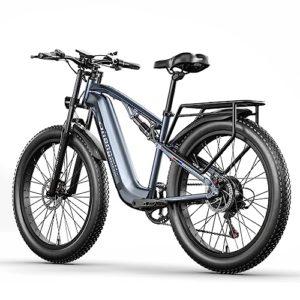 VLFINA Dual Shock Electric Mountain Bike per adulti, 48V17.5AH Batteria rimovibile, 26 pollici Fat Tyre 7 Speed ebike, bicicletta elettrica 10 VLFINA Dual Shock Electric Mountain Bike per adulti, 48V17.5AH Batteria rimovibile, 26 pollici Fat Tyre 7 Speed ebike, bicicletta elettrica - immagine 3